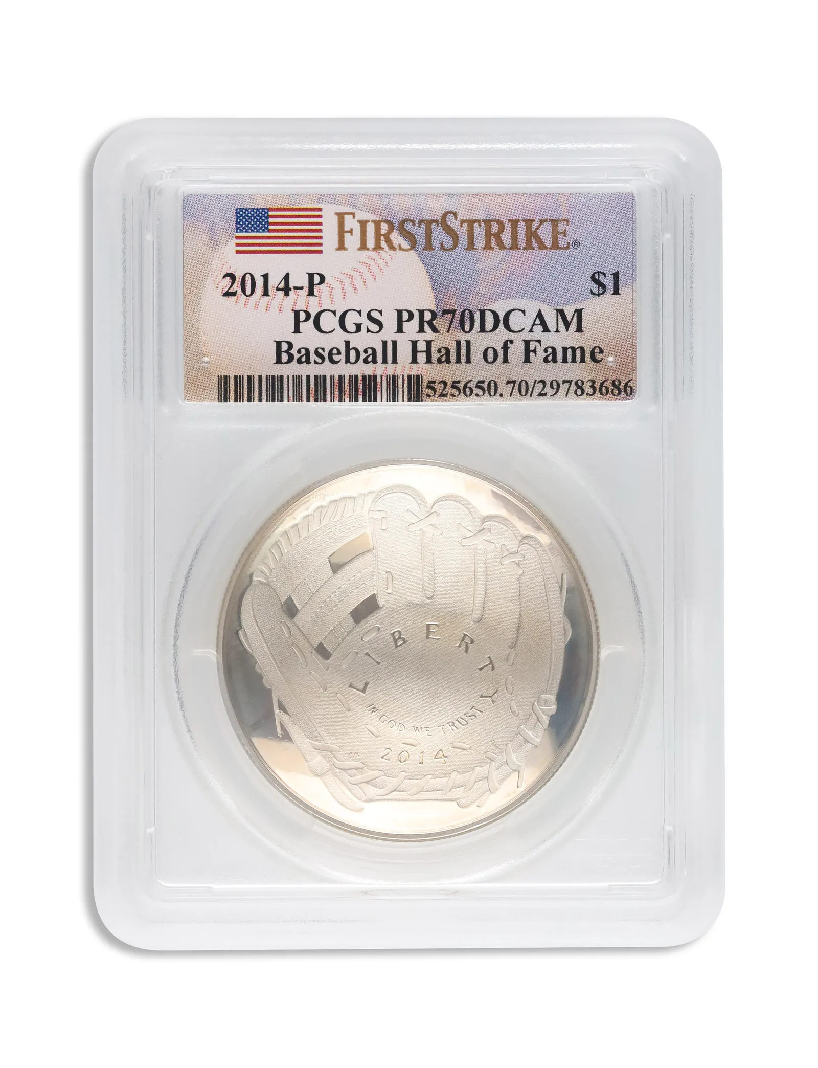2014-P <body> Baseball Hall Fame Silver Commem - PCGS PF70 — Silver bullion from Standard Bullion