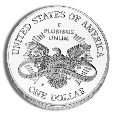 2001-P <body> Capitol Visitor Center Silver Commem - BU — reverse view