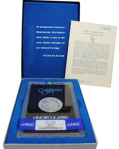 1881-CC GSA Morgan Dollar - NGC MS65 — packaging view