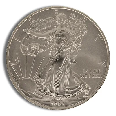 2008-W Reverse of 2007 Burnished Silver Eagle with Box & COA — reverse view