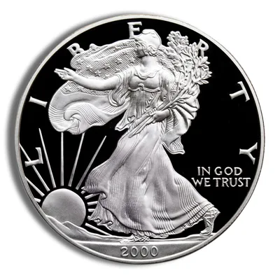 2000-P Proof Silver Eagle with Box & COA — reverse view