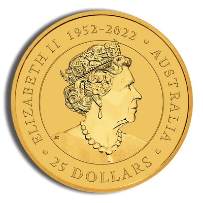 1/4 oz Australian Kangaroo/Nugget Gold Coin (Year Varies) — reverse view