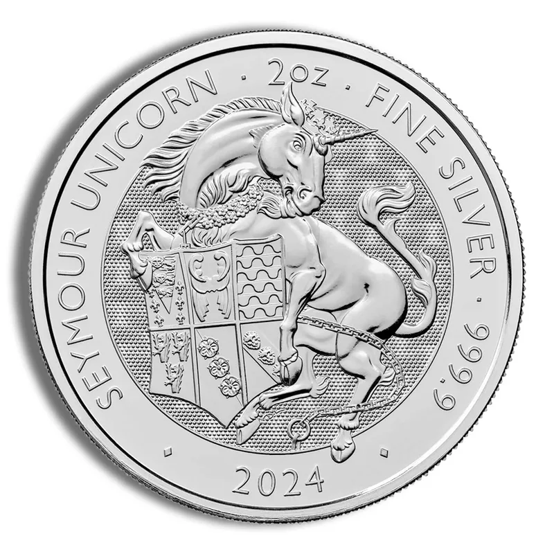 2024 2 oz Silver Great Britain Tudor Beasts - Unicorn — Silver bullion from Standard Bullion