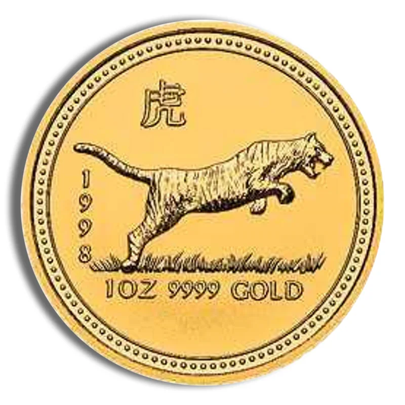 1998 1 oz Australia Gold Lunar Tiger BU - Series I — Gold bullion from Standard Bullion