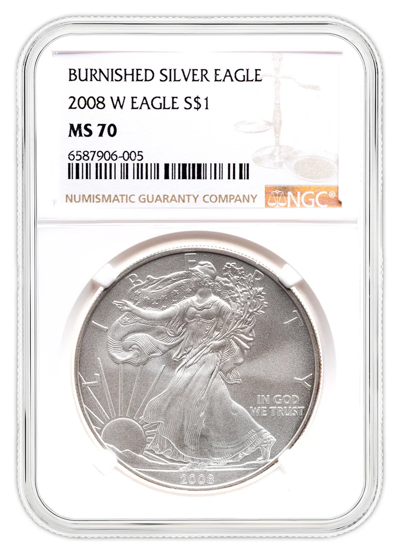 2008-W Burnished Silver Eagle NGC MS70 — Silver bullion from Standard Bullion