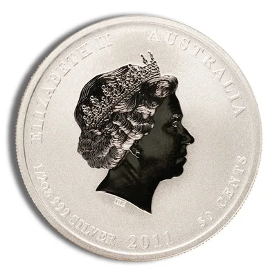 2011 1/2 oz Australia Silver Lunar Rabbit BU - Series II — reverse view