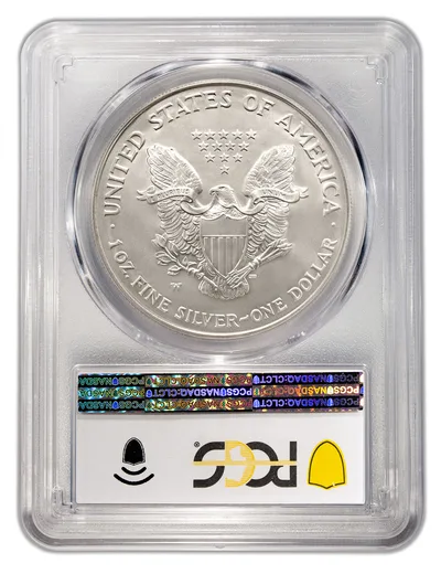 2012-W Burnished Silver Eagle PCGS SP70 — reverse view
